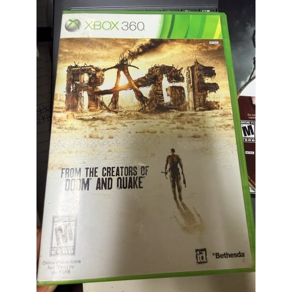RAGE Xbox 360 Bethesda id Software Complete‎ with Manual 3-Disc Set